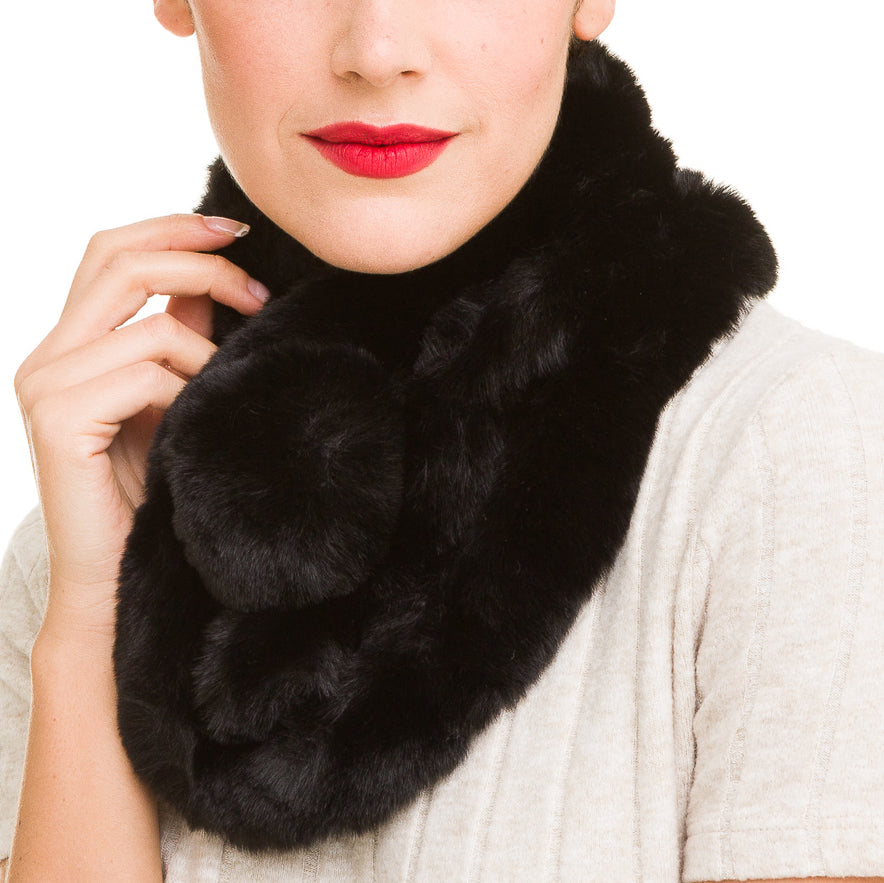 Fluffy Scarf Black Faux Fur Scarf Anastasia Faux Fur Scarf By