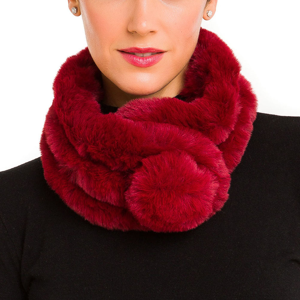 ◇MOLLIOLLI◇ MU fur collar muffler [red] Designer fashion, Seoul-fully created | W Concept