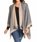 Cardigan Poncho (Light Gray Beige) - Melifluos