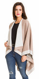 Cardigan Poncho (Beige White) - Melifluos