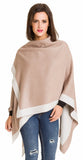 Cardigan Poncho (Beige White) - Melifluos