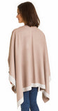 Cardigan Poncho (Beige White) - Melifluos