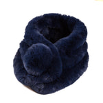 Faux Fur Collar Scarf for Women (Navy)