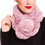 Faux Fur Collar Scarf for Women (Pink)