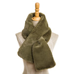Faux Fur Collar Scarf for Women (Green)