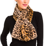 Faux Fur Collar Scarf for Women (Leopard)
