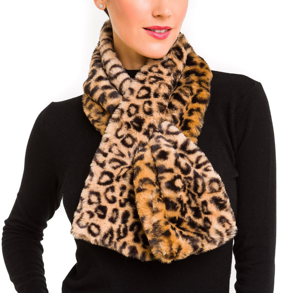 Faux Fur Collar Scarf for Women (Leopard) – Melifluos