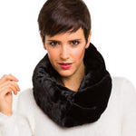 Faux Fur Collar Scarf for Women (Black)