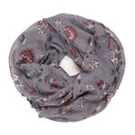 Spanish Design Printed Viscose Scarf (Gray Flower)