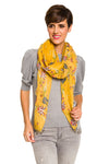 Spanish Design Printed Viscose Scarf (Yellow Paisley)