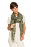 Spanish Design Printed Viscose Scarf (Green Geometrical)