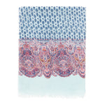 Spanish Design Printed Viscose Scarf (Blue Paisley)