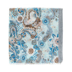 Spanish Design Printed Viscose Scarf (Aqua Paisley)
