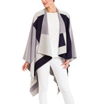 Women's Shawl Wrap Poncho Ruana Cape Cardigan Sweater Open Front (PC04-5)
