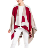 Women's Shawl Wrap Poncho Ruana Cape Cardigan Sweater Open Front (PC04-6)