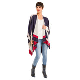 Women's Shawl Wrap Poncho Ruana Cape Cardigan Sweater Open Front (PCA01)