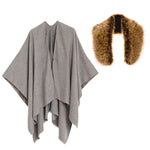 Women's Shawl Wrap Poncho Ruana Cape Cardigan Sweater Open Front (PCF-4)