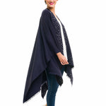 Women's Shawl Wrap Poncho Ruana Cape Cardigan Sweater Open Front (PCP-2)