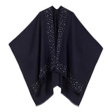 Women's Shawl Wrap Poncho Ruana Cape Cardigan Sweater Open Front (PCP-2)