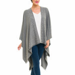 Women's Shawl Wrap Poncho Ruana Cape Cardigan Sweater Open Front (PCP-4)