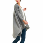 Women's Shawl Wrap Poncho Ruana Cape Cardigan Sweater Open Front (PCP-4)