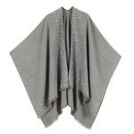 Women's Shawl Wrap Poncho Ruana Cape Cardigan Sweater Open Front (PCP-4)