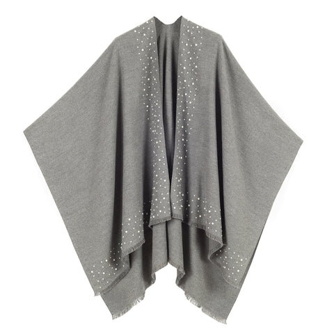 Women's Shawl Wrap Poncho Ruana Cape Cardigan Sweater Open Front (PCP-4)