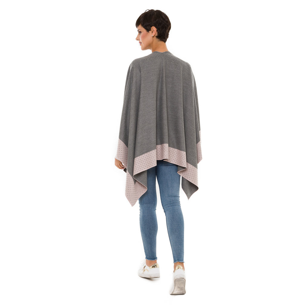 Poncho Für Damen Mit Kapuze - Western Style Wickelcape Ruana Cardigan