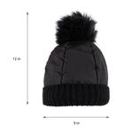 Beanie with Pom Pom (Black) - Melifluos