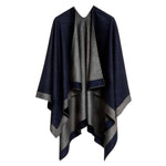 Cardigan Poncho (Gray Navy) - Melifluos