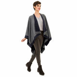 Cardigan Poncho (Gray Navy) - Melifluos