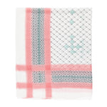 Spanish Design Printed Viscose Scarf (Pink White Geometric)