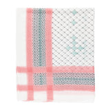 Spanish Design Printed Viscose Scarf (Pink White Geometric)