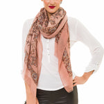 Spanish Design Printed Viscose Scarf (Pink Spanish Floral) - Melifluos
