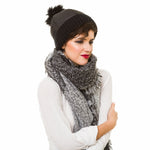 Beanie with Pom Pom (Black) - Melifluos