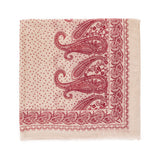 Spanish Design Printed Viscose Scarf (Beige Red Paisley) - Melifluos