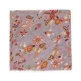 Spanish Design Printed Viscose Scarf (Gray Floral) - Melifluos