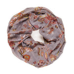 Spanish Design Printed Viscose Scarf (Gray Floral) - Melifluos