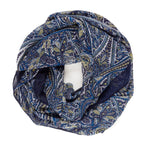 Spanish Design Printed Viscose Scarf (Navy Paisley)