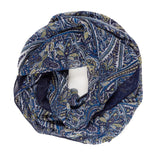 Spanish Design Printed Viscose Scarf (Navy Paisley)