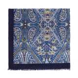 Spanish Design Printed Viscose Scarf (Navy Paisley)