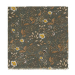 Spanish Design Printed Viscose Scarf (Taupe Flower)