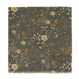 Spanish Design Printed Viscose Scarf (Taupe Flower)