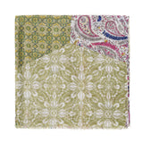Spanish Design Printed Viscose Scarf (Green Geometric)