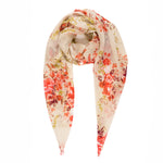 Spanish Design Printed Viscose Scarf (Beige Flower)