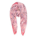Spanish Design Printed Viscose Scarf (Pink Flower)