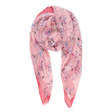 Spanish Design Printed Viscose Scarf (Pink Flower)