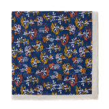 Spanish Design Printed Viscose Scarf (Blue Flower Plants)