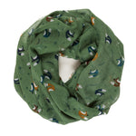 Spanish Design Printed Viscose Scarf (Green Fox)