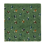 Spanish Design Printed Viscose Scarf (Green Fox)